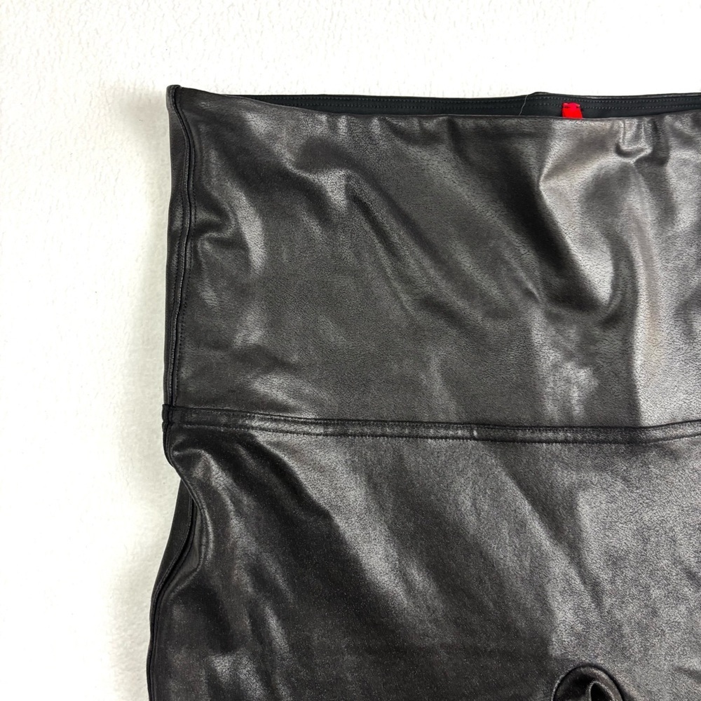 SPANX Faux Leather Moto Banded High Waist Ankle Compression Leggings Size 1X - Picture 7 of 15